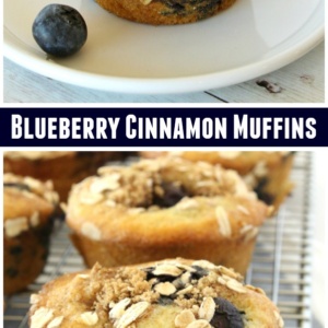 Pinterest collage image for Blueberry Cinnamon Muffins