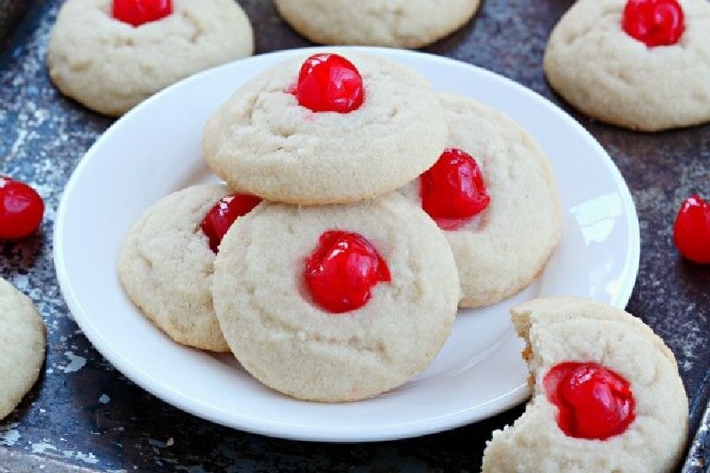 butter dream cookies on a white plate