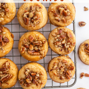 pinterest image for caramel pecan sticky bun cookies