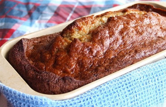 Banana bread in a pan