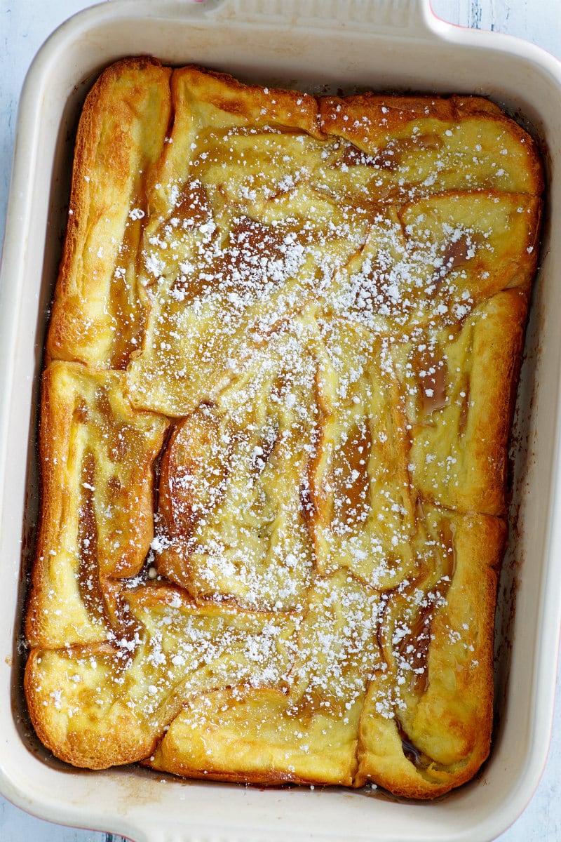 Creme Brulee French Toast in a Casserole Dish