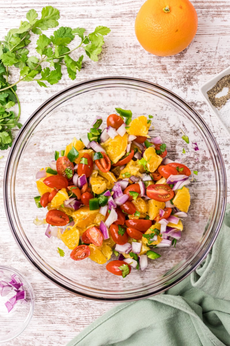 citrus salsa in a bowl