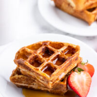 french toast waffles with syrup