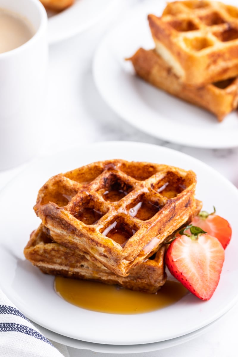 french toast waffles with syrup