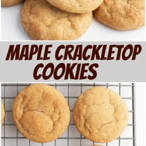 pinterest collage image for maple crackletop cookies