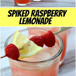 spiked raspberry lemonade collage image for Pinterest