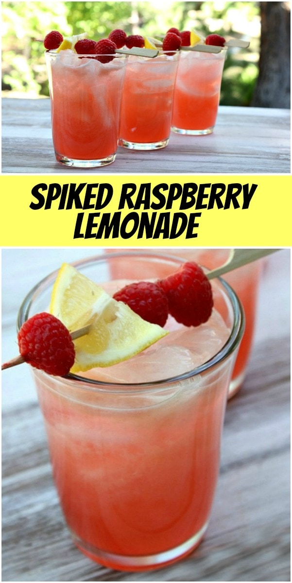 spiked raspberry lemonade collage image for Pinterest