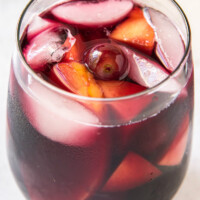 glass of sunset red wine sangria