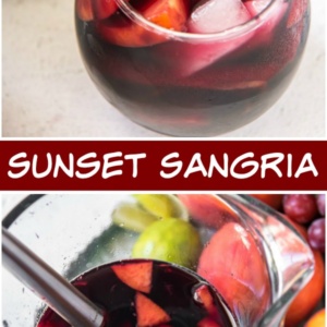 pinterest collage image for sunset sangria