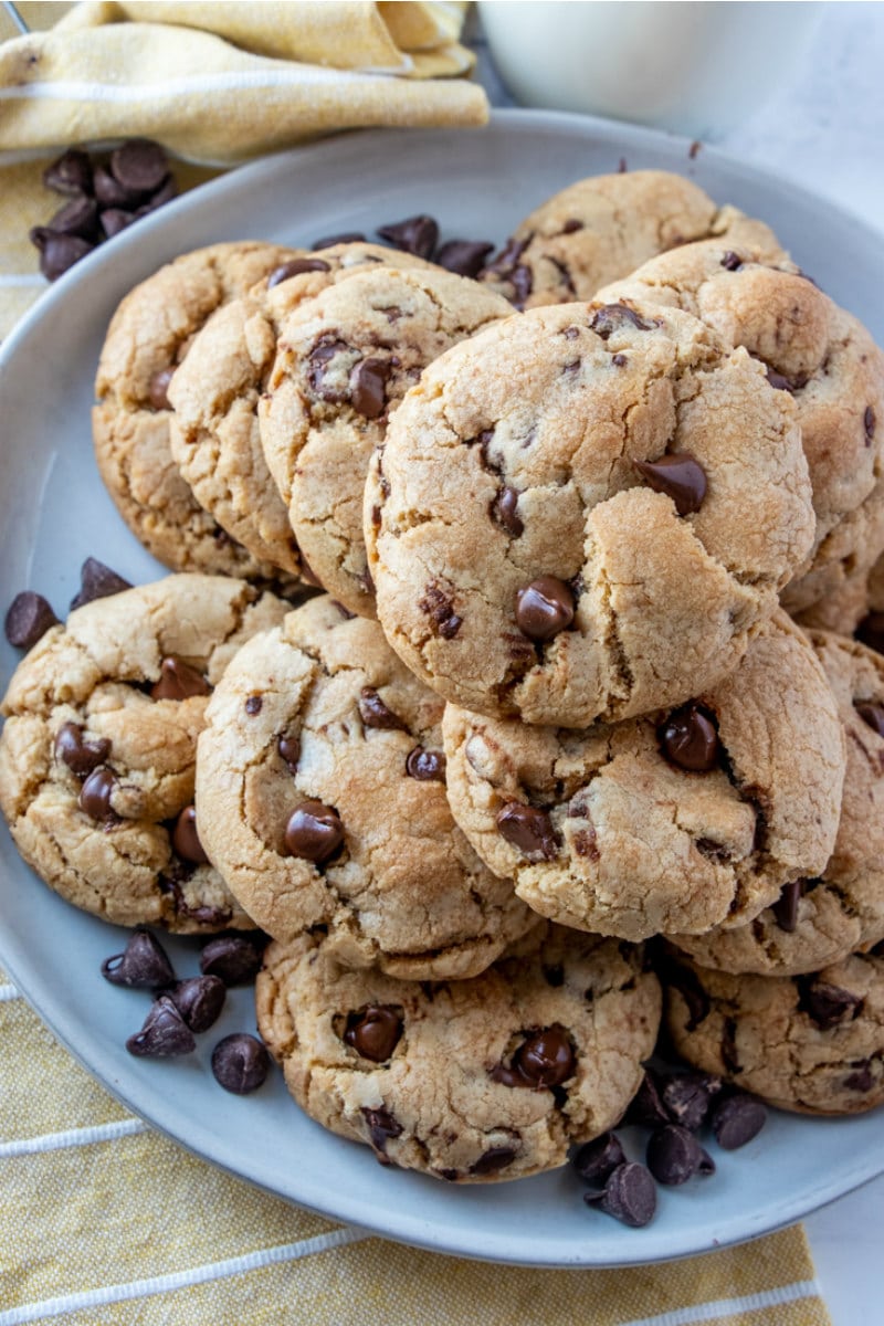 Platter of Browned Butter Chocolate Chip Cookies