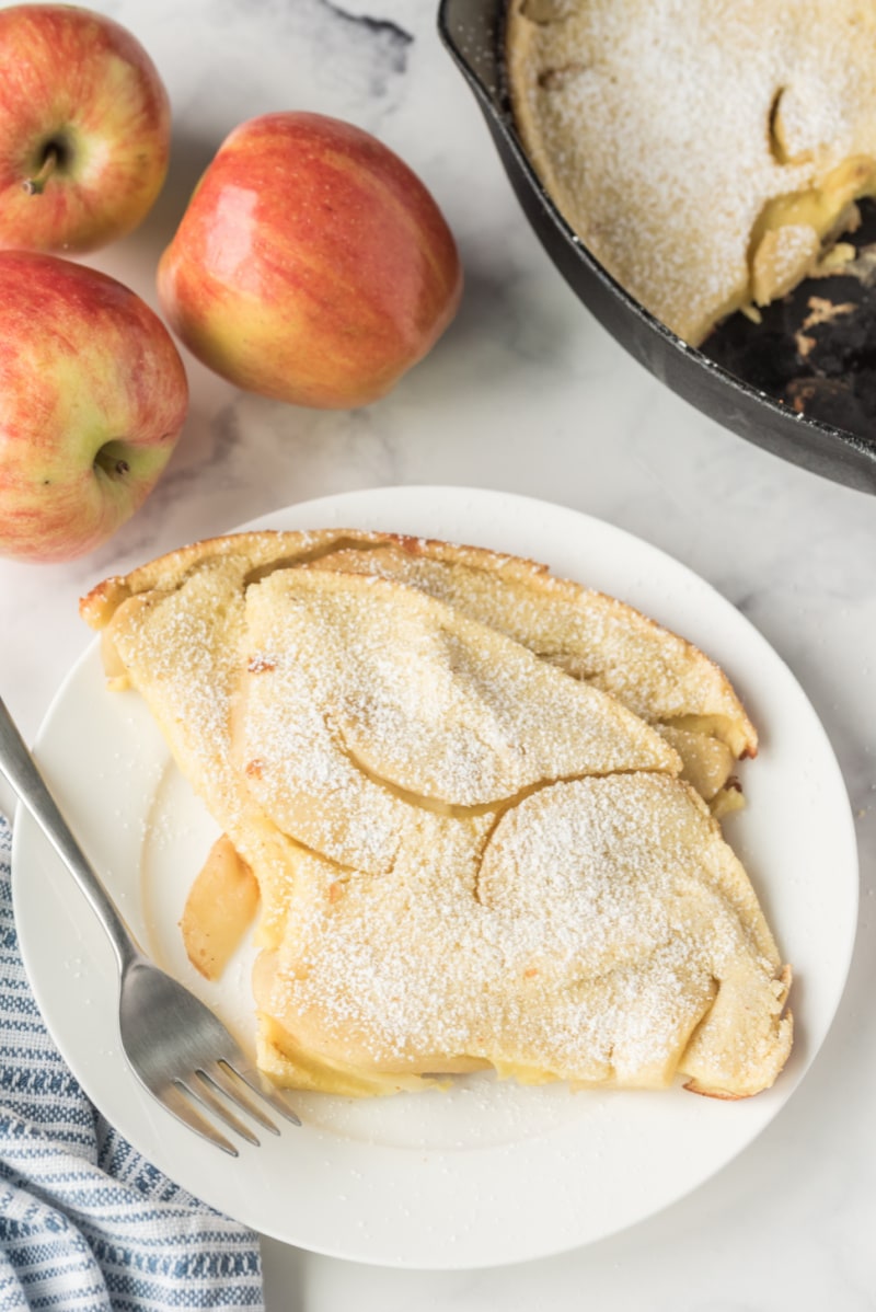 slices of apple pancake on a plate