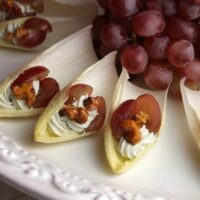 Endive with Blue Cheese, Grapes and Candied Walnuts