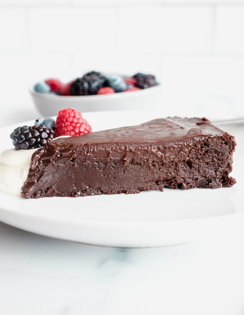 slice of chocolate truffle cake