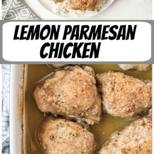 pinterest collage image for lemon parmesan chicken