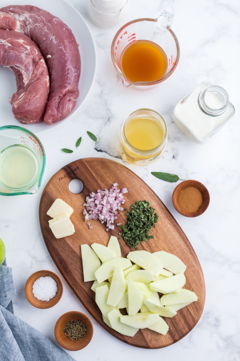 ingredients displayed for making roasted double pork tenderloin