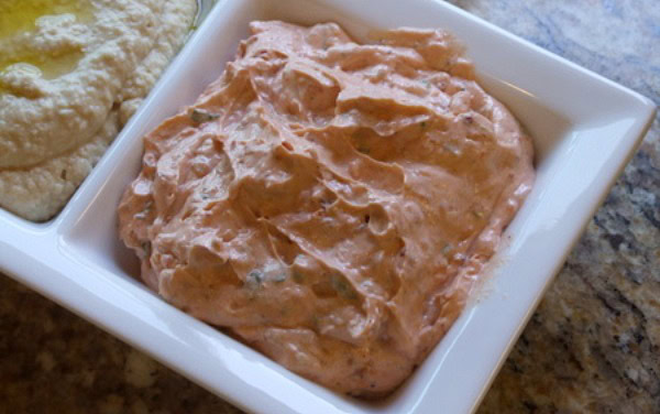 Sun Dried Tomato Dip in a bowl