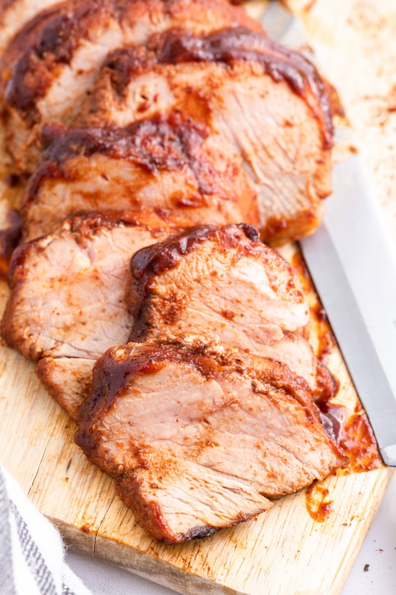 sliced sweet and tangy roasted pork tenderloin