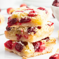 stack of three cranberry coconut squares