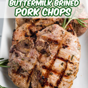 pinterest image for buttermilk brined pork chops