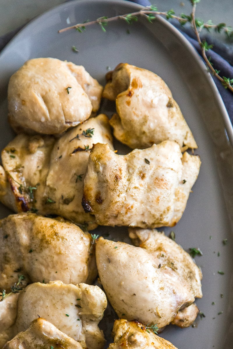 Grilled Chicken Thighs with Thyme and Lemon