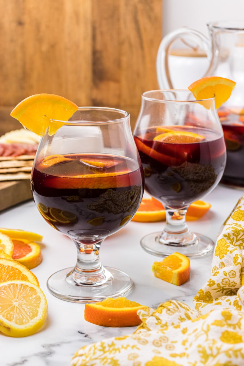 two glasses of classic sangria