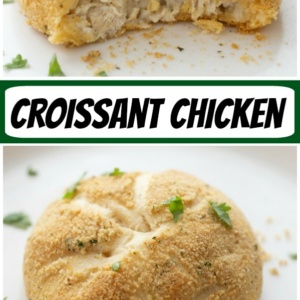 pinterest collage image for croissant chicken