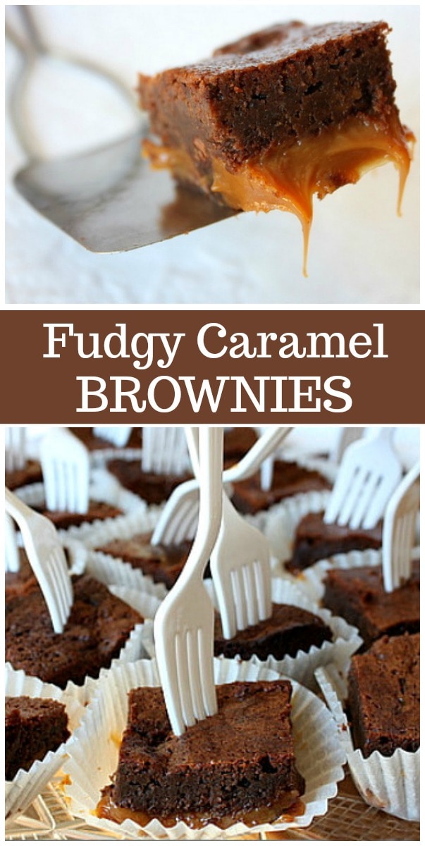 fudgy caramel brownies