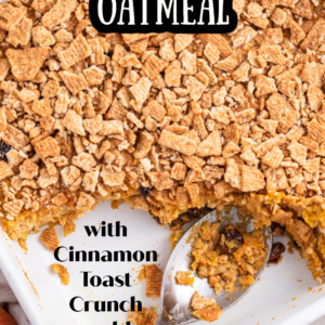 pinterest image for baked pumpkin pie oatmeal