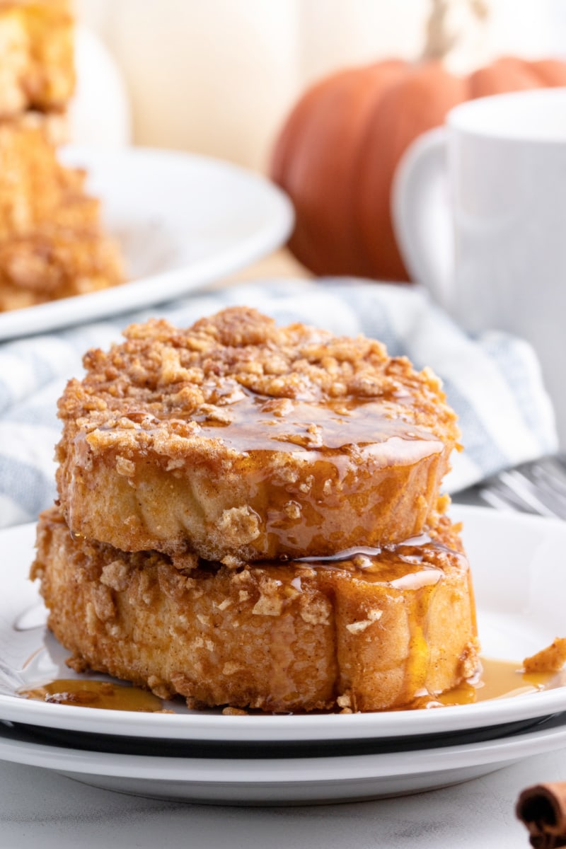 Stack of two slices of french toast