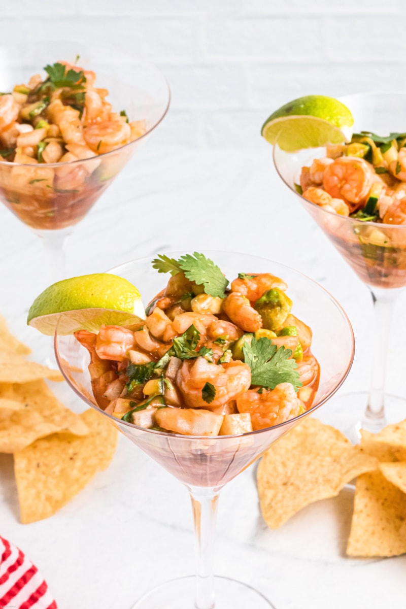 shrimp ceviche in glass