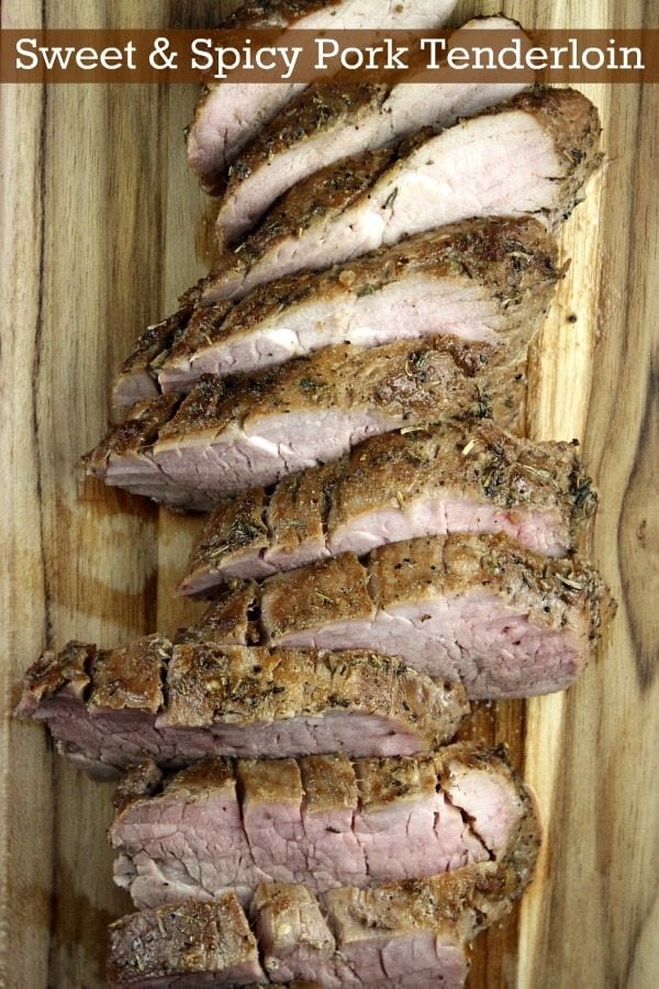 Sweet and Spicy Pork Tenderloin #recipe - RecipeGirl.com