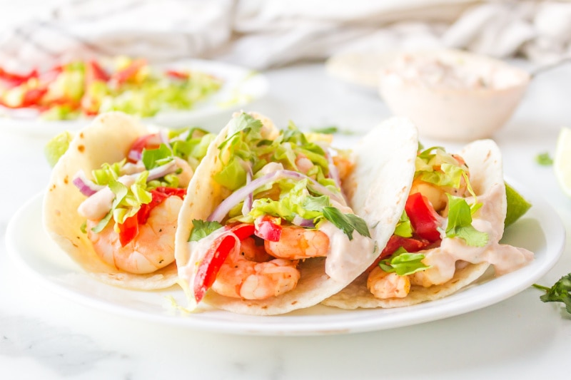 Tequila Lime Shrimp Tacos with Chipotle Cream - Recipe Girl