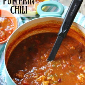 Pinterest image for turkey pumpkin chili