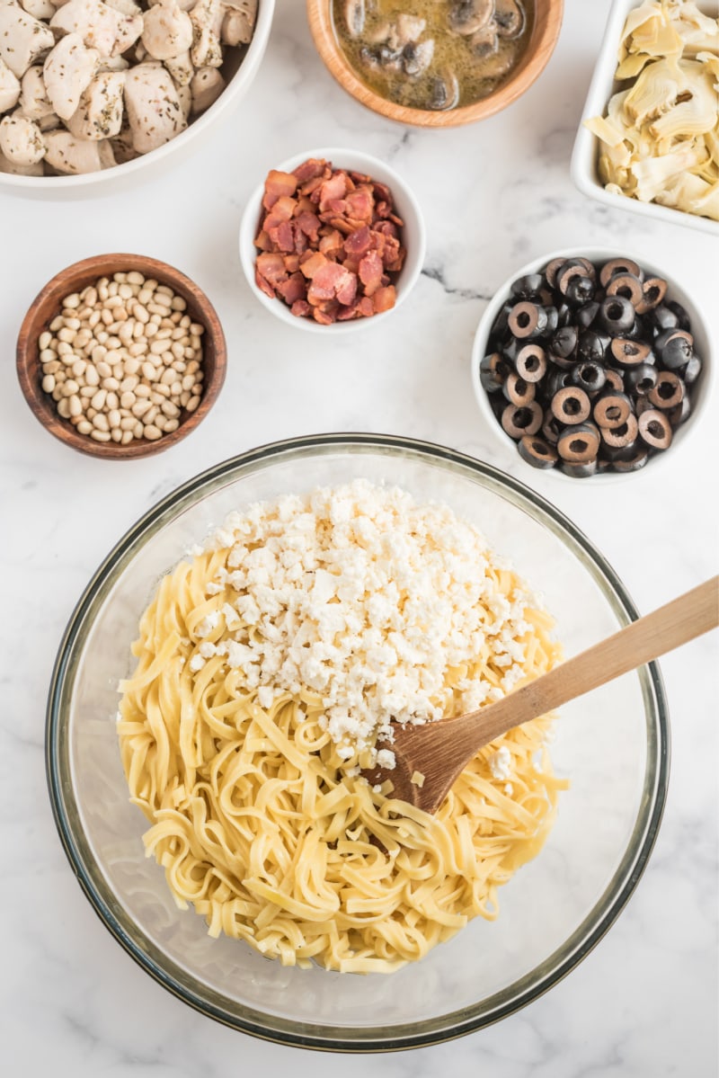 ingredients displayed for making winter pasta