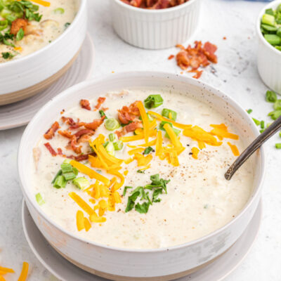 bowl of baked potato and bacon soup