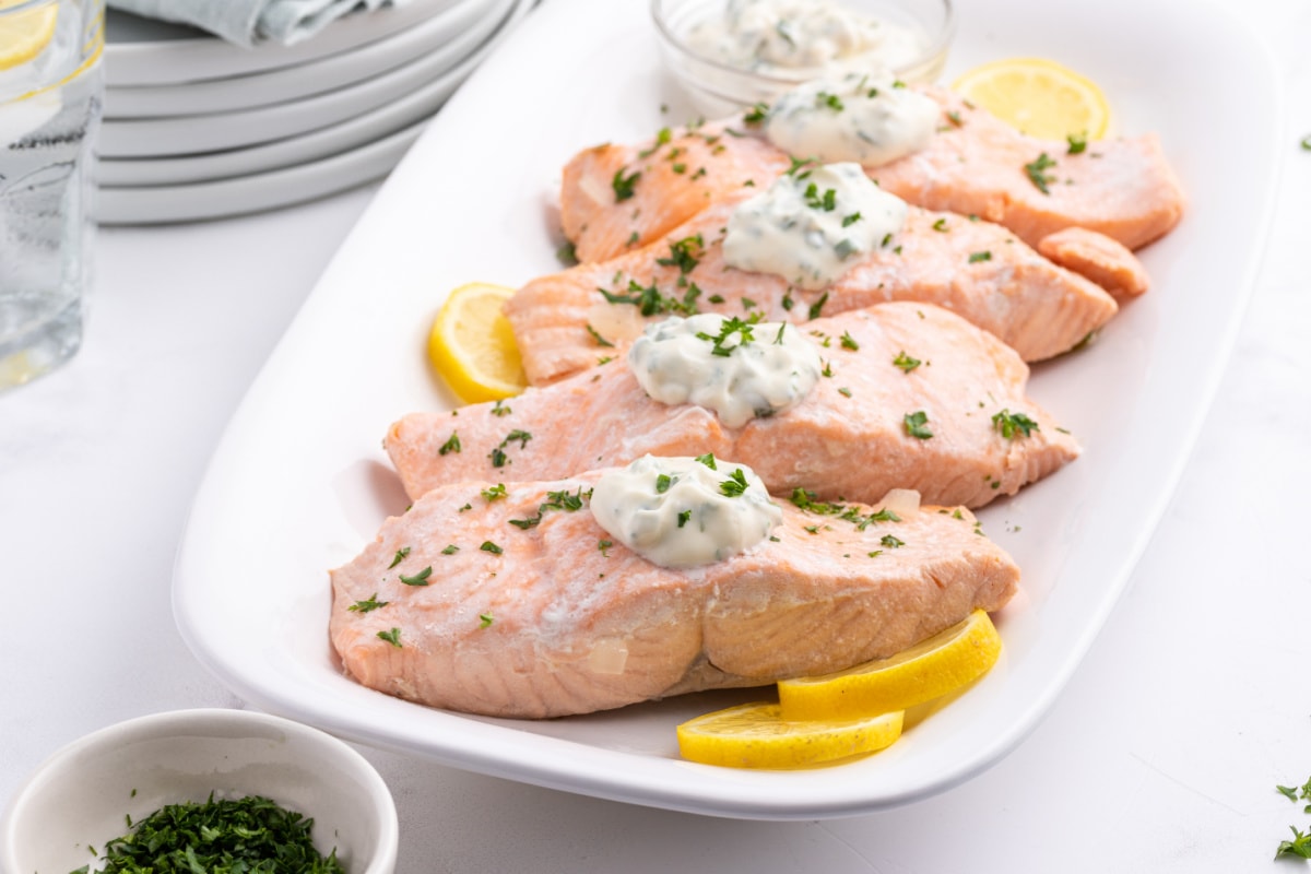 Beer Poached Salmon with Tarragon Mayonnaise Recipe Girl