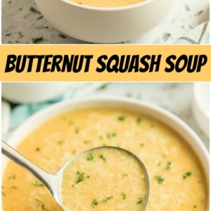 pinterest collage image for butternut squash soup