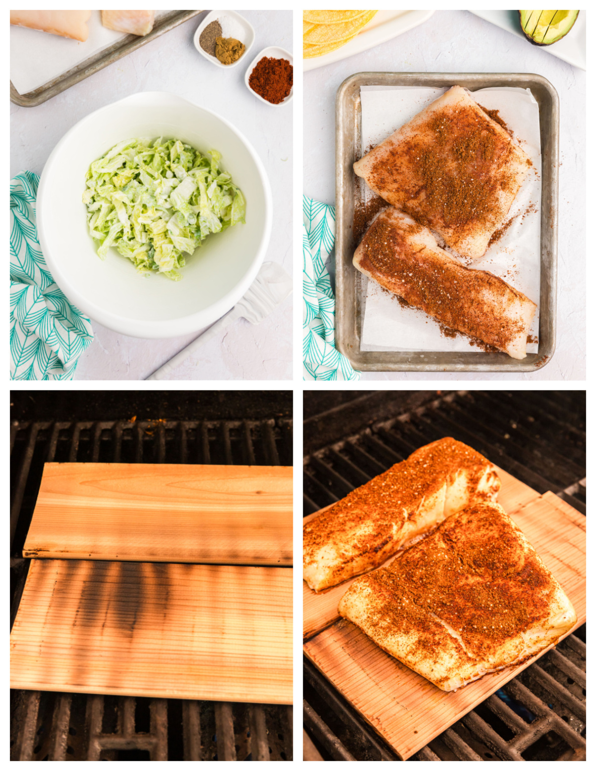 Cedar Planked Halibut Tacos with Citrus Slaw Recipe Girl