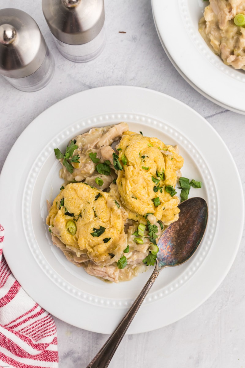 serving of chicken salsa verde on plate