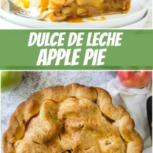 pinterest collage image for dulce de leche apple pie