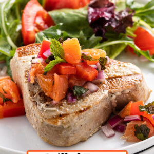 pinterest collage image for grilled tuna with citrus salsa