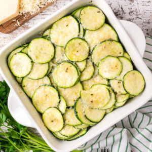 pinterest image for parmesan zucchini slices