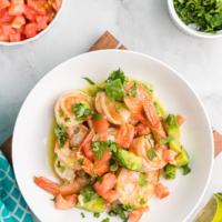 shrimp mezcal on a plate