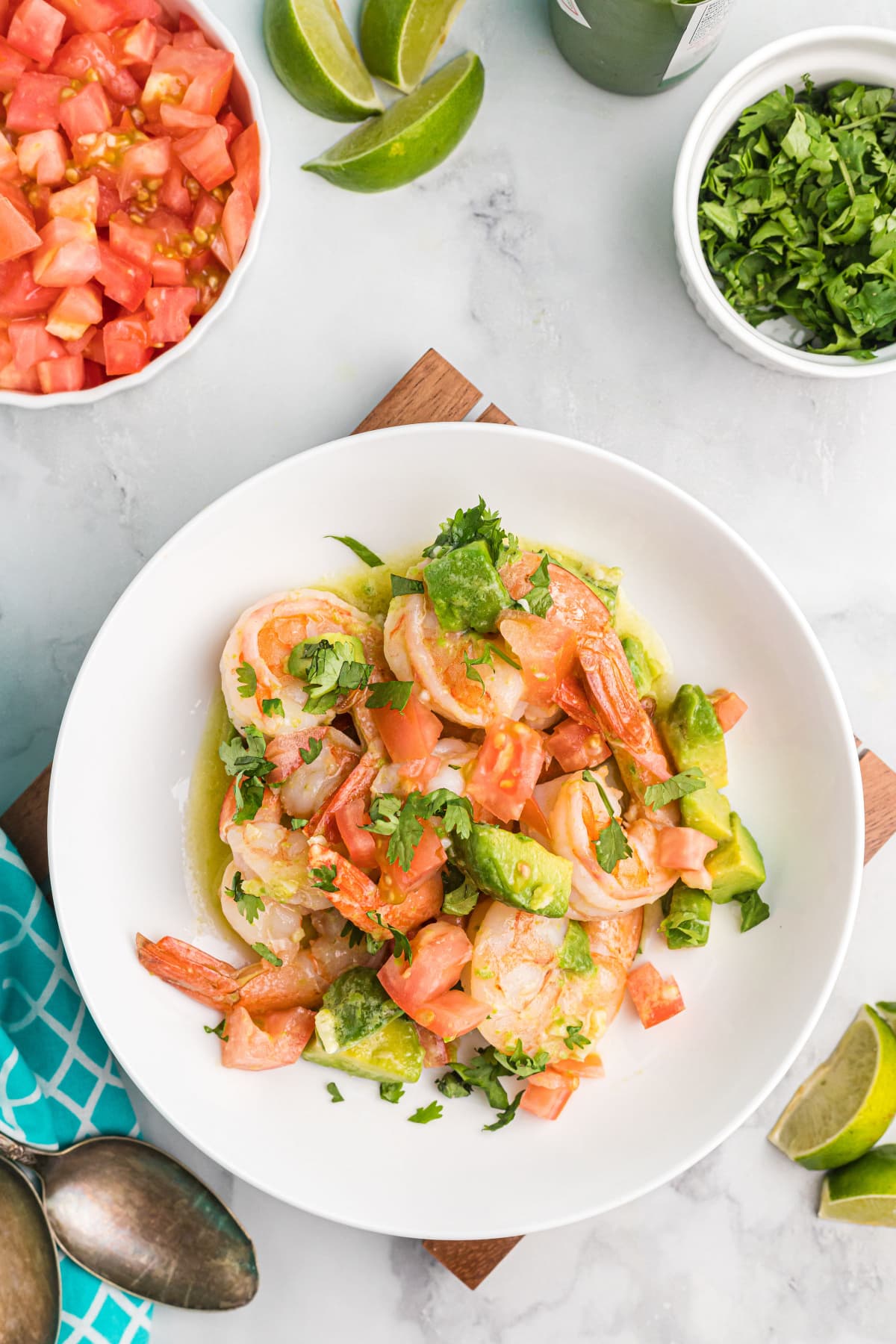 shrimp mezcal on a plate