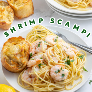 pinterest pin for shrimp scampi