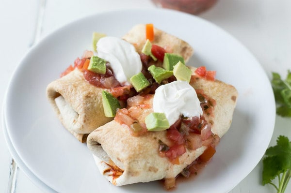 Skinny Chimichangas on a plate