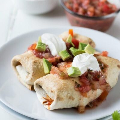 skinny chimichangas on a white plate