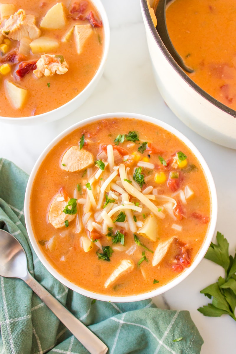 chicken chowder in a bowl