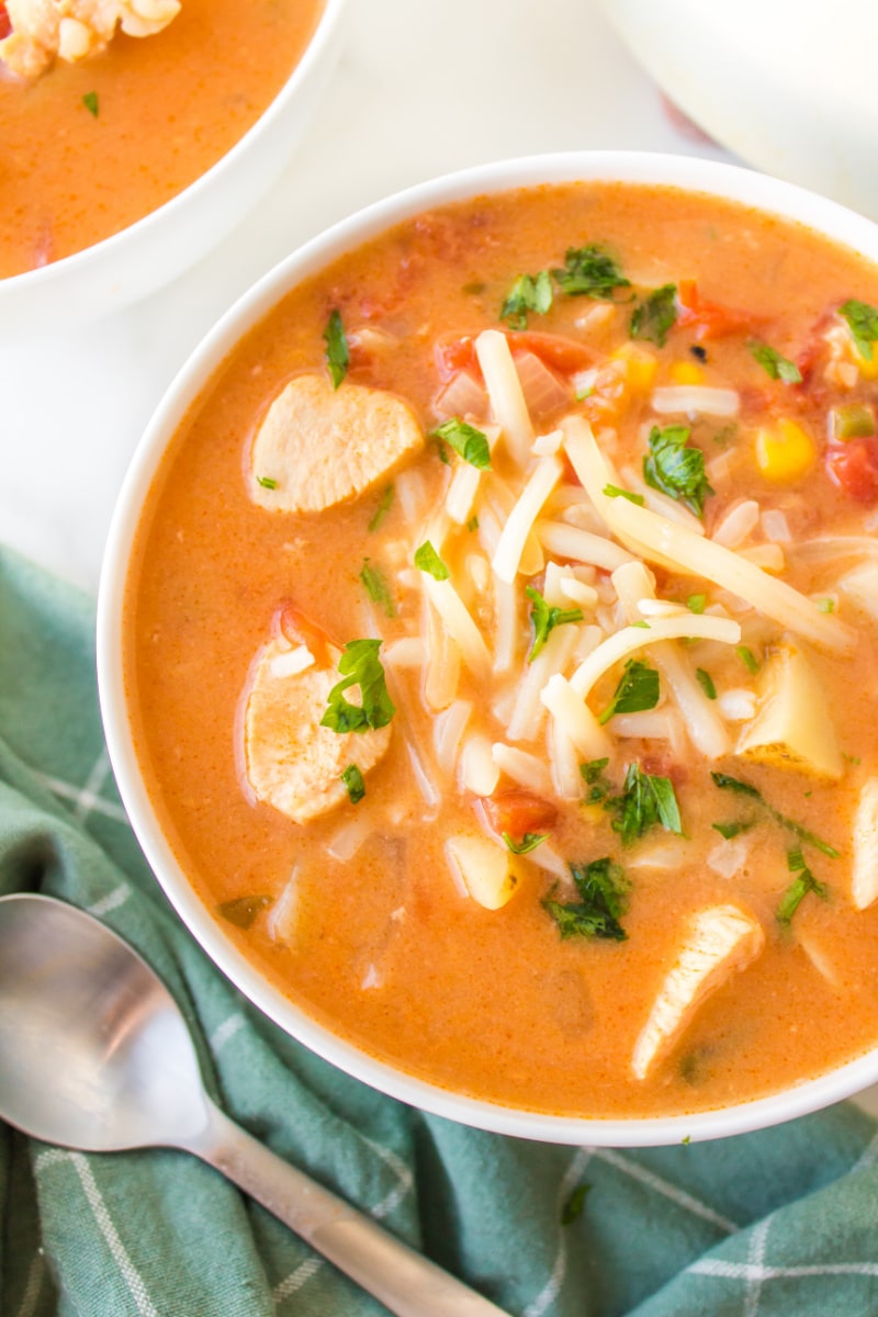 chicken chowder in a bowl