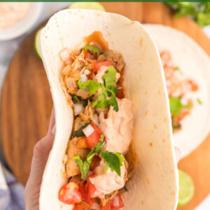 pinterest image for snapper tacos